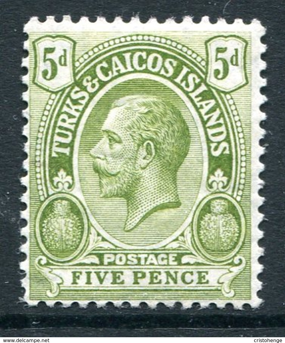 Turks And Caicos Islands 1913-21 KGV (Wmk. Mult. Crown CA) - 5d Pale Olive-green HM (SG 135) - Turks And Caicos