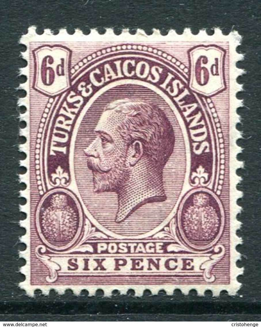 Turks And Caicos Islands 1913-21 KGV (Wmk. Mult. Crown CA) - 6d Dull Purple HM (SG 136) - Turks And Caicos