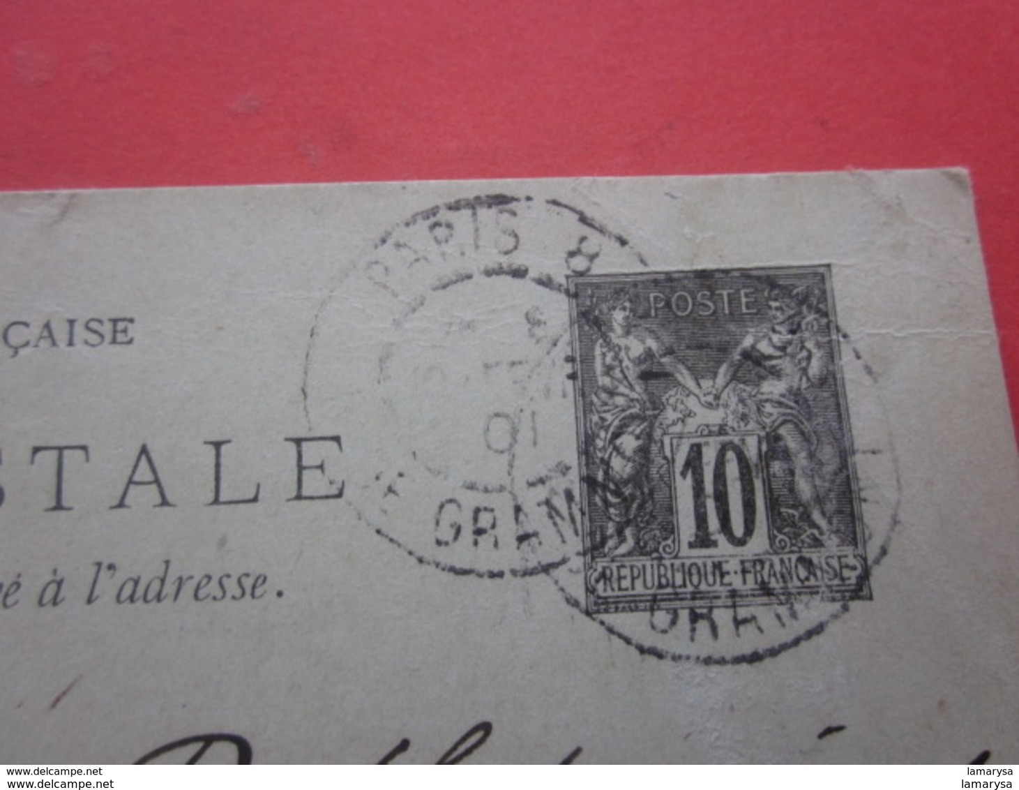 Timbre Type Sage 1896-P12  Entiers Postaux De Paris 16--- Carte Postale 1901-pour Stuttgart DR - Cartes Postales Types Et TSC (avant 1995)