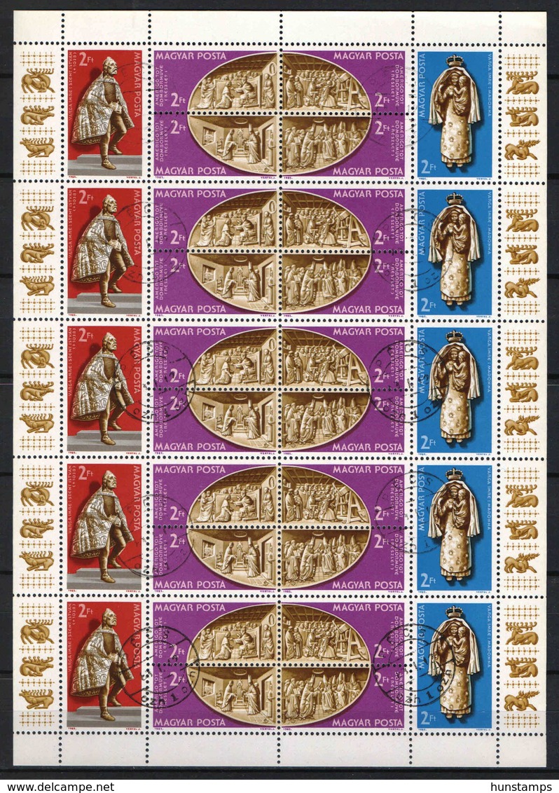 Hungary 1982. Famous Arts Of Vatican Nice COMPLETE SHEET USED, CTO Michel: 3587-3592 - Usado