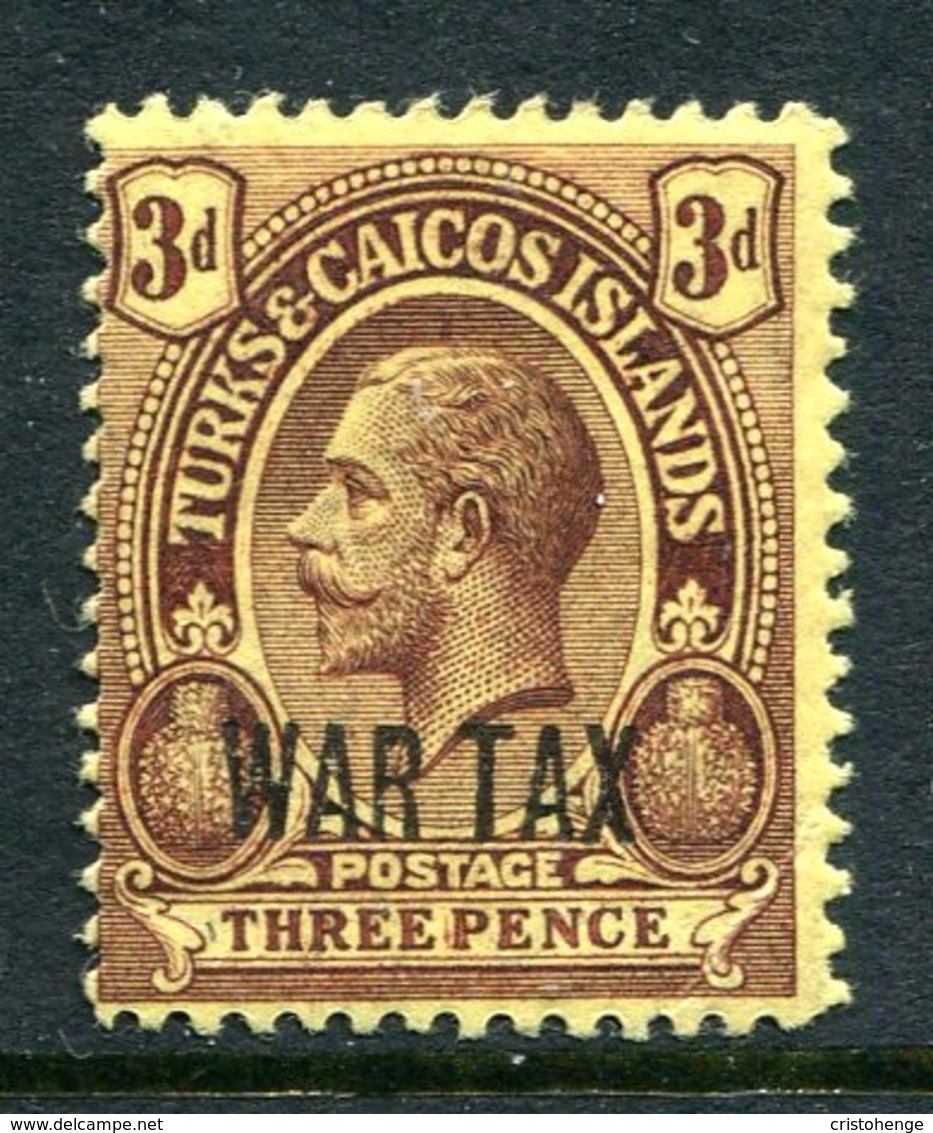 Turks And Caicos Islands 1917 KGV War Tax - 3d Purple On Yellow-buff HM (SG 141) - Turks And Caicos