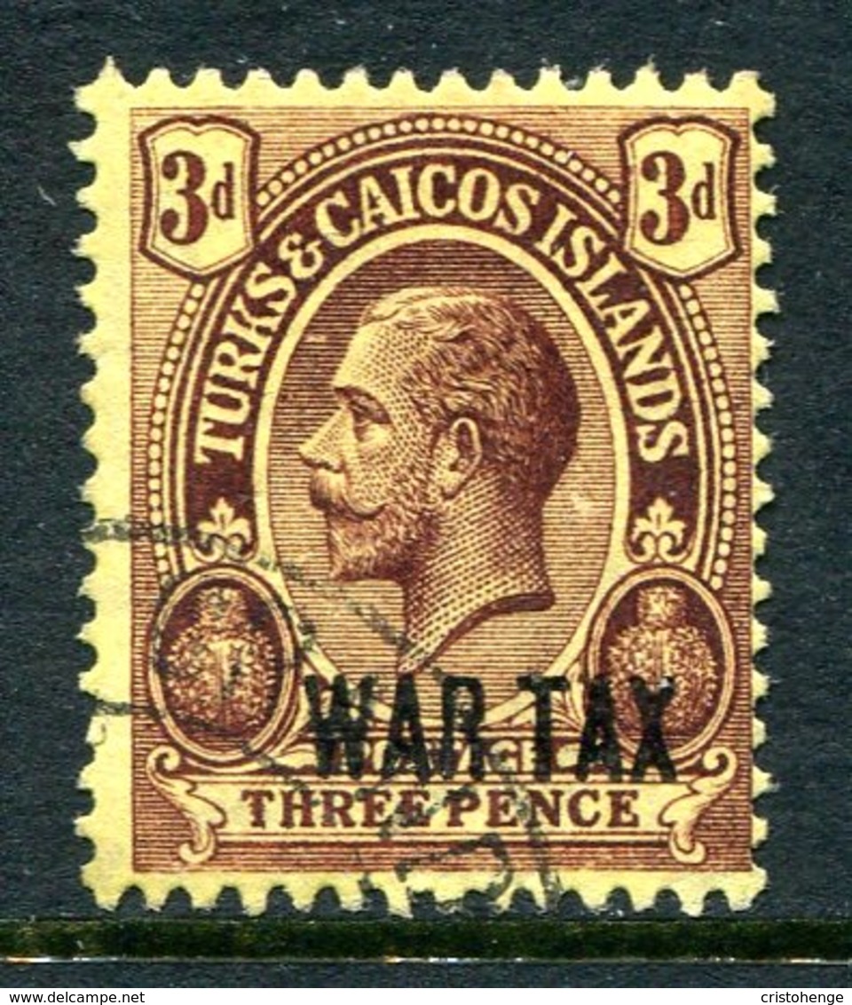 Turks And Caicos Islands 1917 KGV War Tax - 3d Purple On Yellow-buff Used (SG 141) - Turks And Caicos