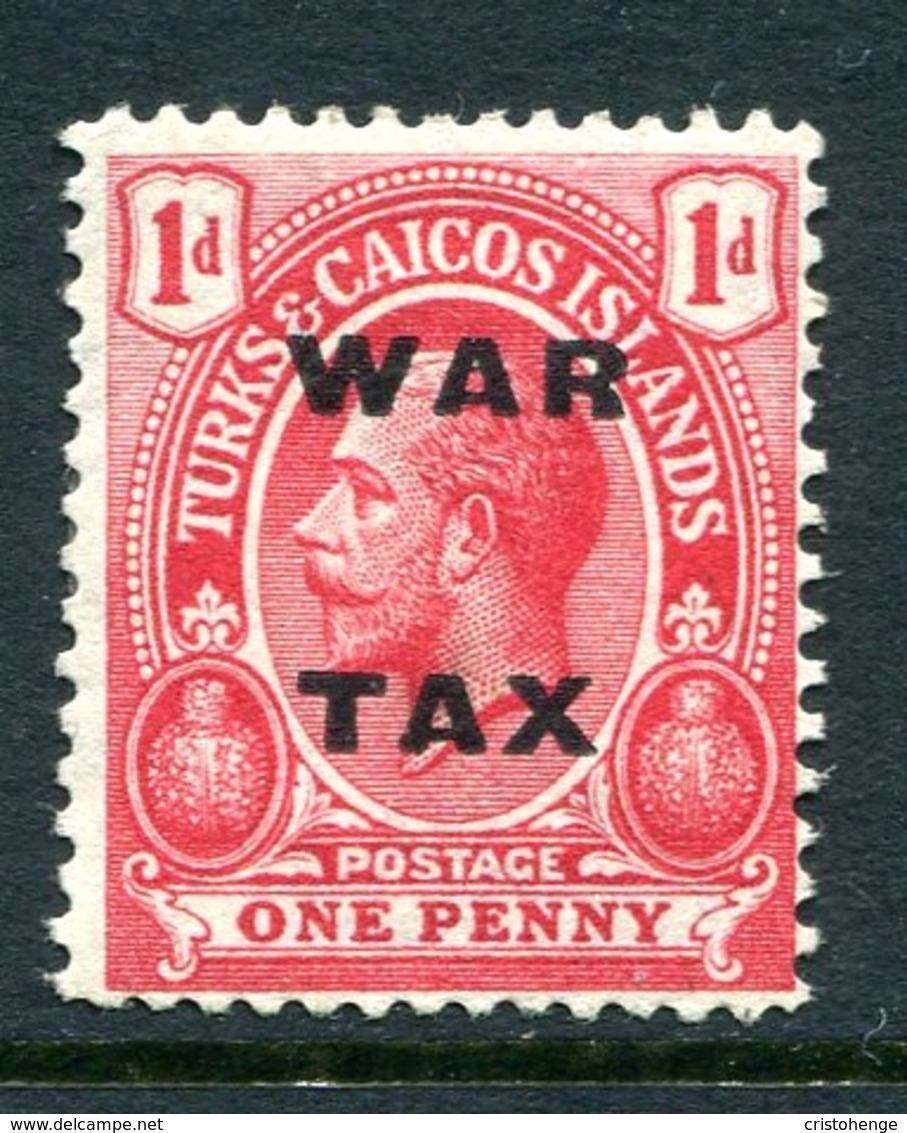 Turks And Caicos Islands 1918 KGV War Tax - 1d Rose-carmine HM (SG 146) - Turks And Caicos