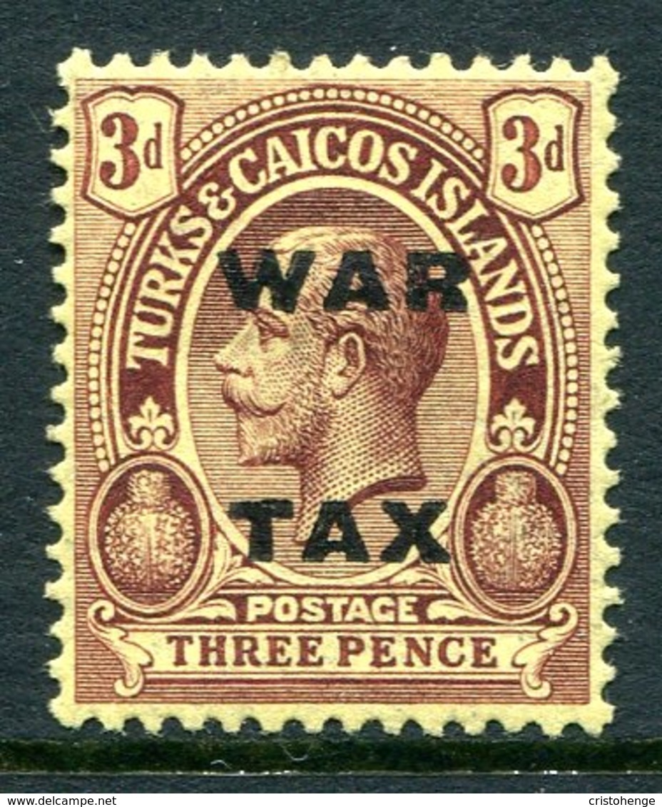 Turks And Caicos Islands 1918 KGV War Tax - 3d Purple On Yellow HM (SG 147) - Turks And Caicos