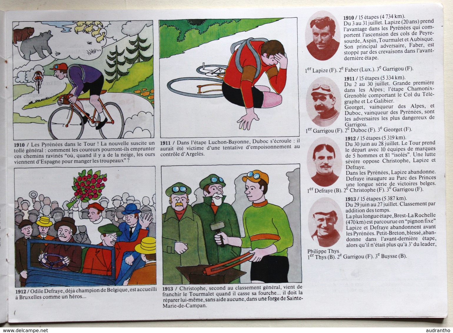 Document Publicitaire Michelin Images Du Tour De France Bibendum De 1903 à 1973 Cyclisme Vélo - Cycling