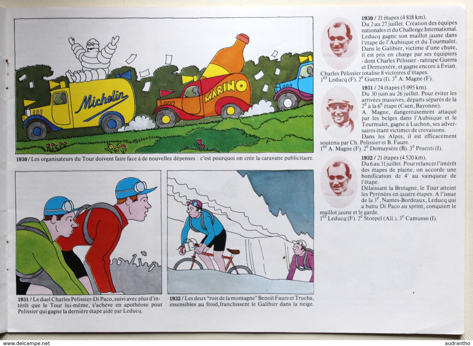 Document publicitaire Michelin Images du Tour de France Bibendum de 1903 à 1973 Cyclisme Vélo