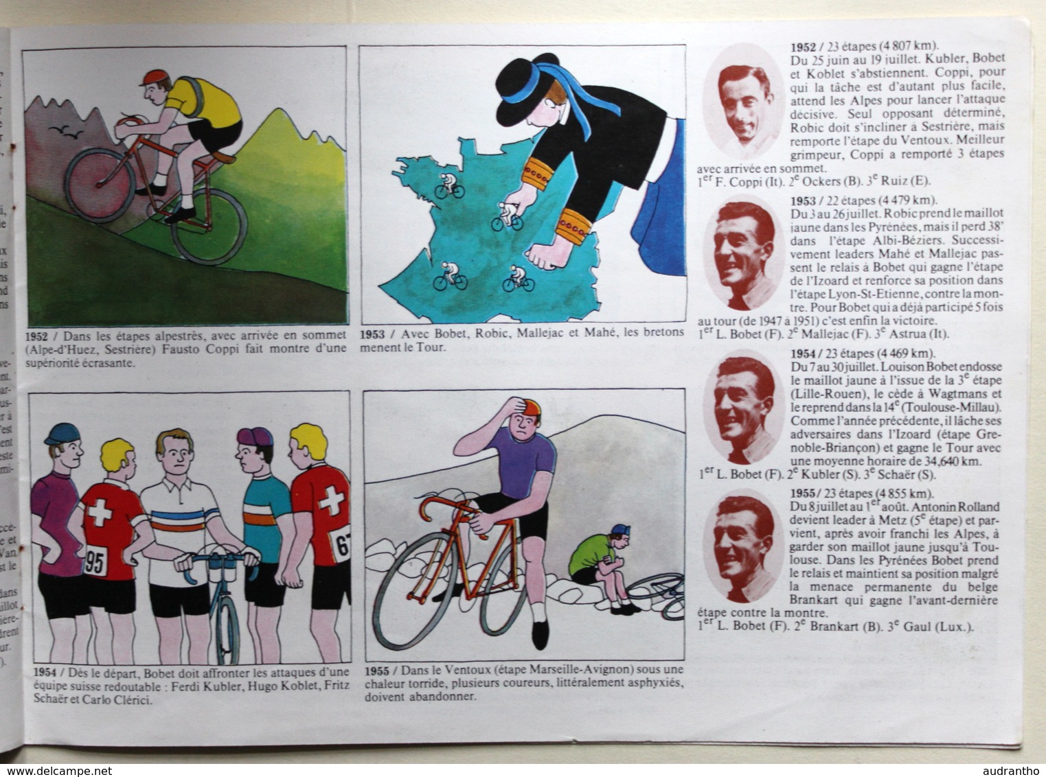 Document publicitaire Michelin Images du Tour de France Bibendum de 1903 à 1973 Cyclisme Vélo