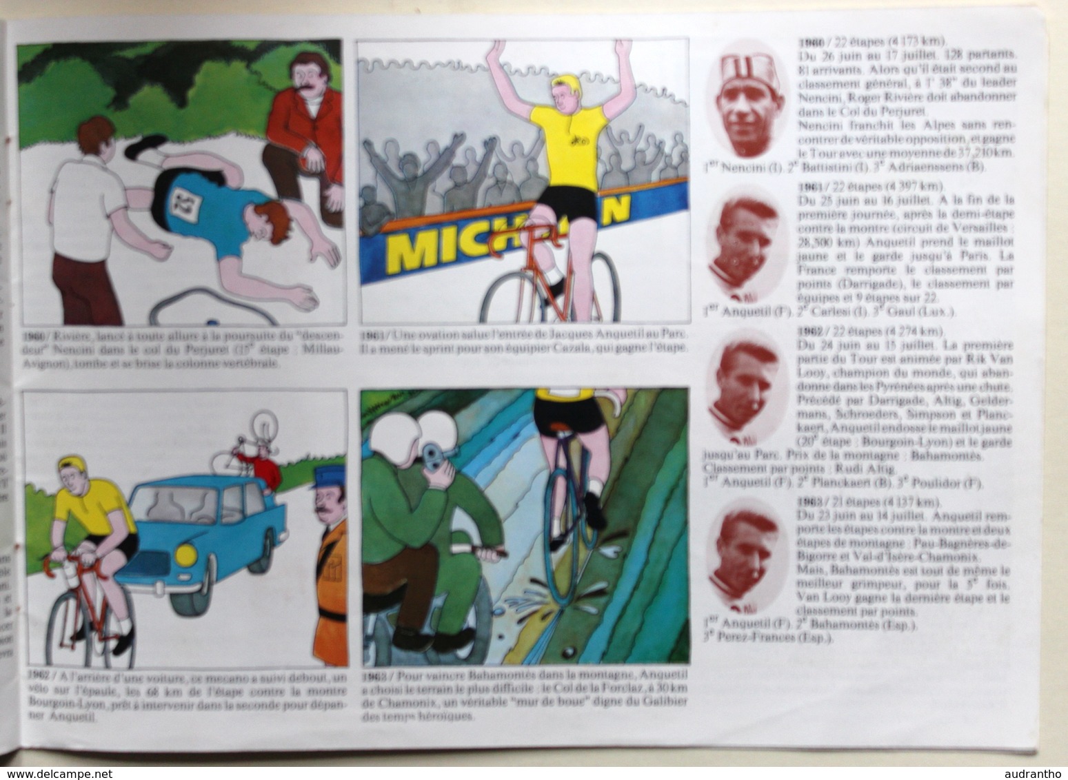 Document publicitaire Michelin Images du Tour de France Bibendum de 1903 à 1973 Cyclisme Vélo