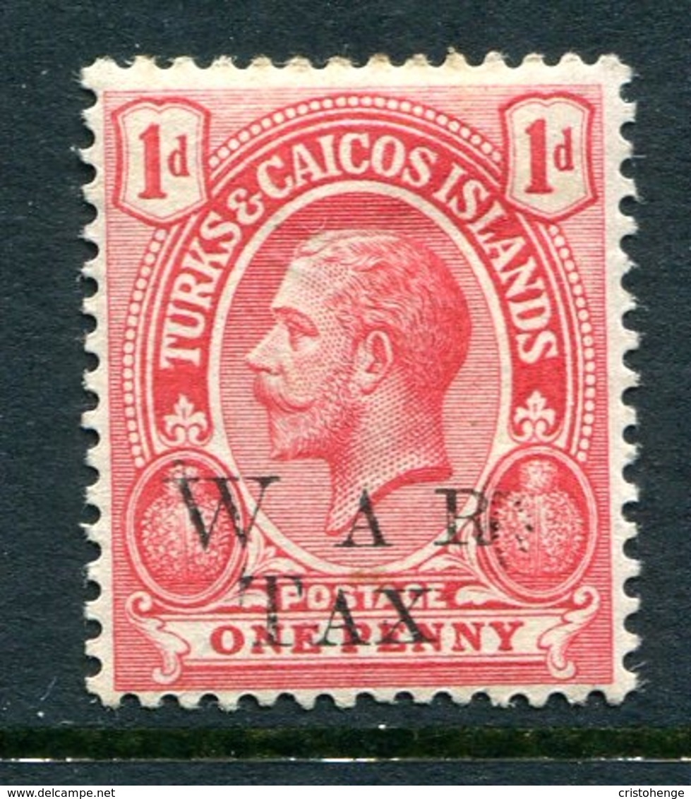 Turks And Caicos Islands 1919 KGV War Tax - 1d Red HM (SG 150) - Turks And Caicos