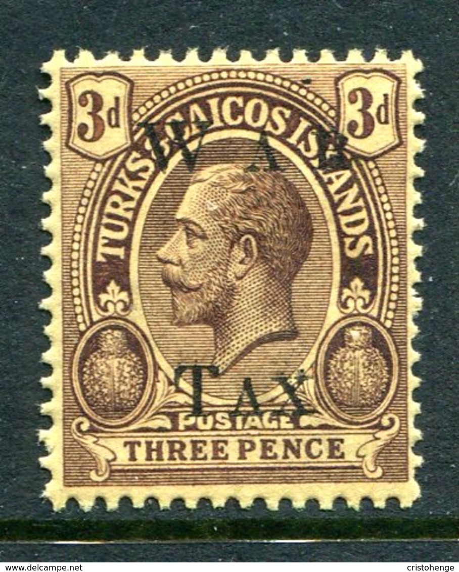 Turks And Caicos Islands 1919 KGV War Tax - 3d Purple On Yellow HM (SG 153) - Turks And Caicos