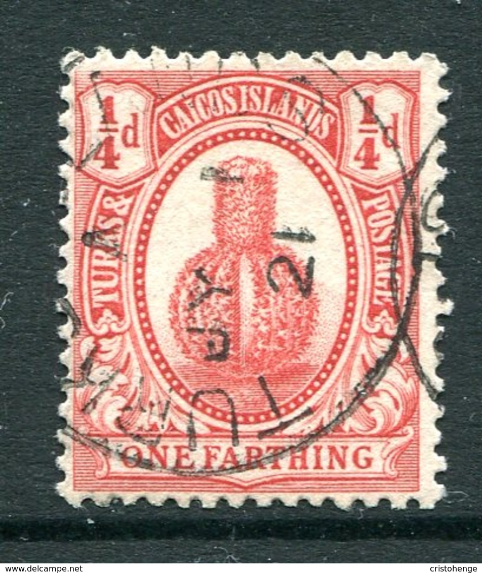 Turks And Caicos Islands 1921 KGV (Wmk. Script CA) - ¼d Rose-red Used (SG 154) - Turks And Caicos