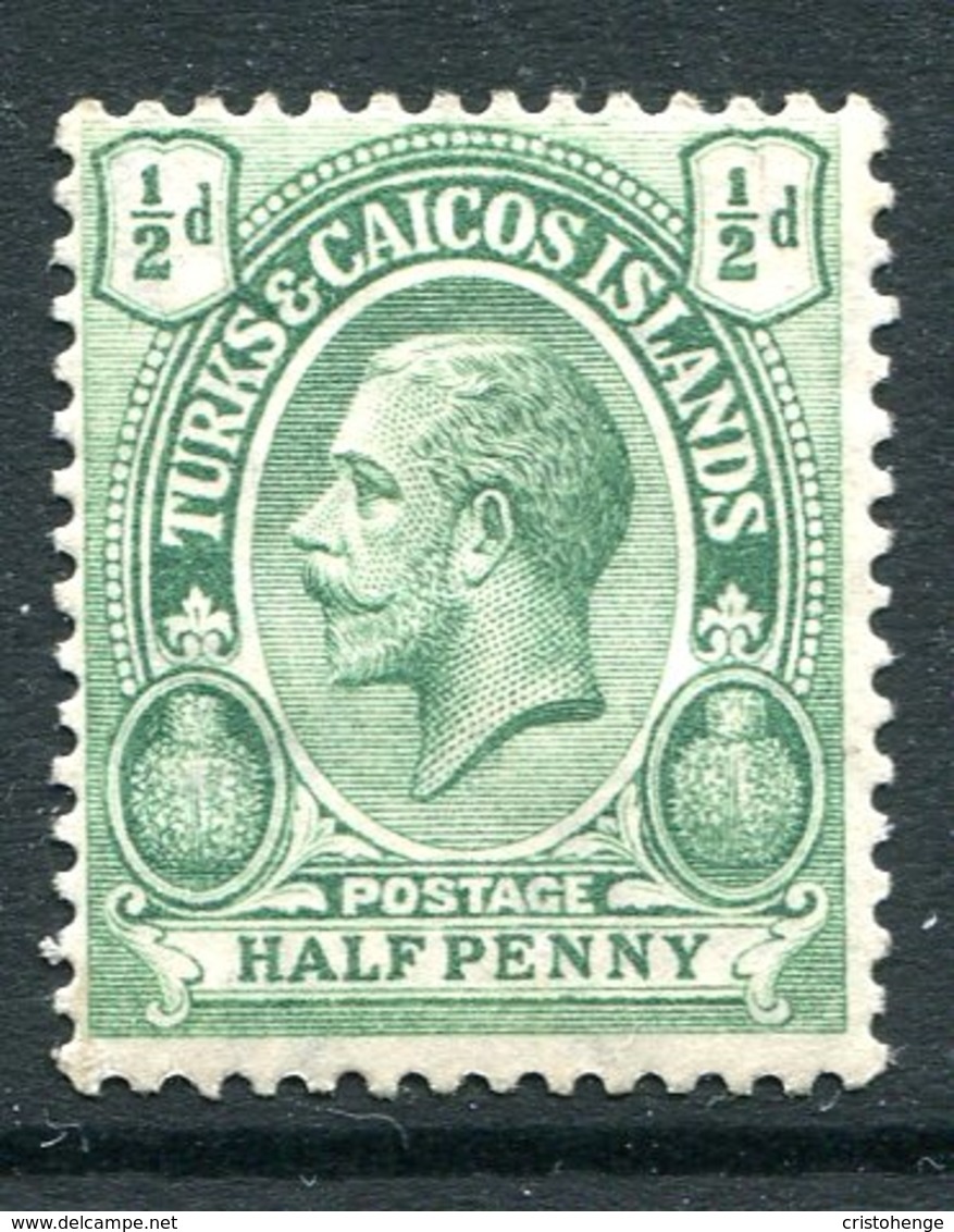 Turks And Caicos Islands 1921 KGV (Wmk. Script CA) - ½d Green HM (SG 155) - Turks And Caicos