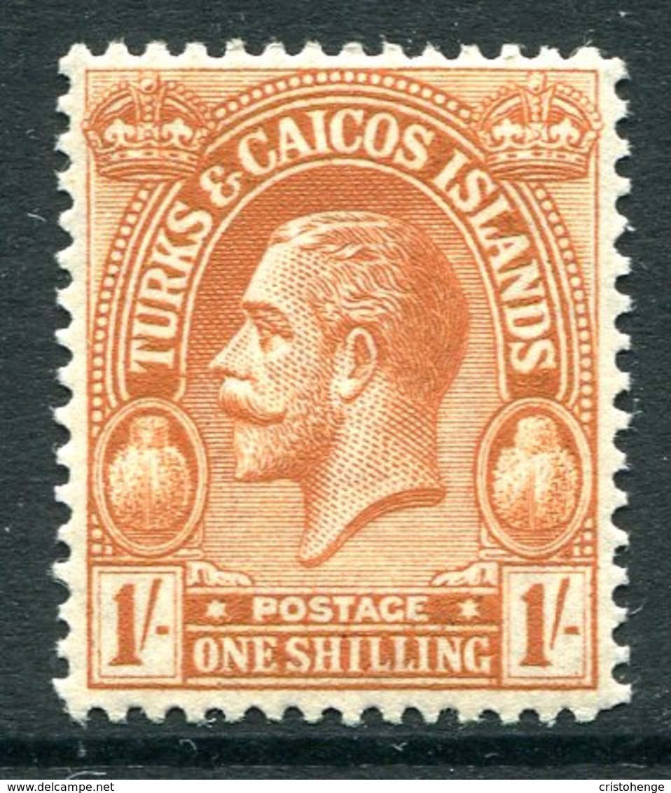 Turks And Caicos Islands 1922-26 KGV (Wmk. Script CA) - 1/- Brown-orange HM (SG 172) - Turks And Caicos