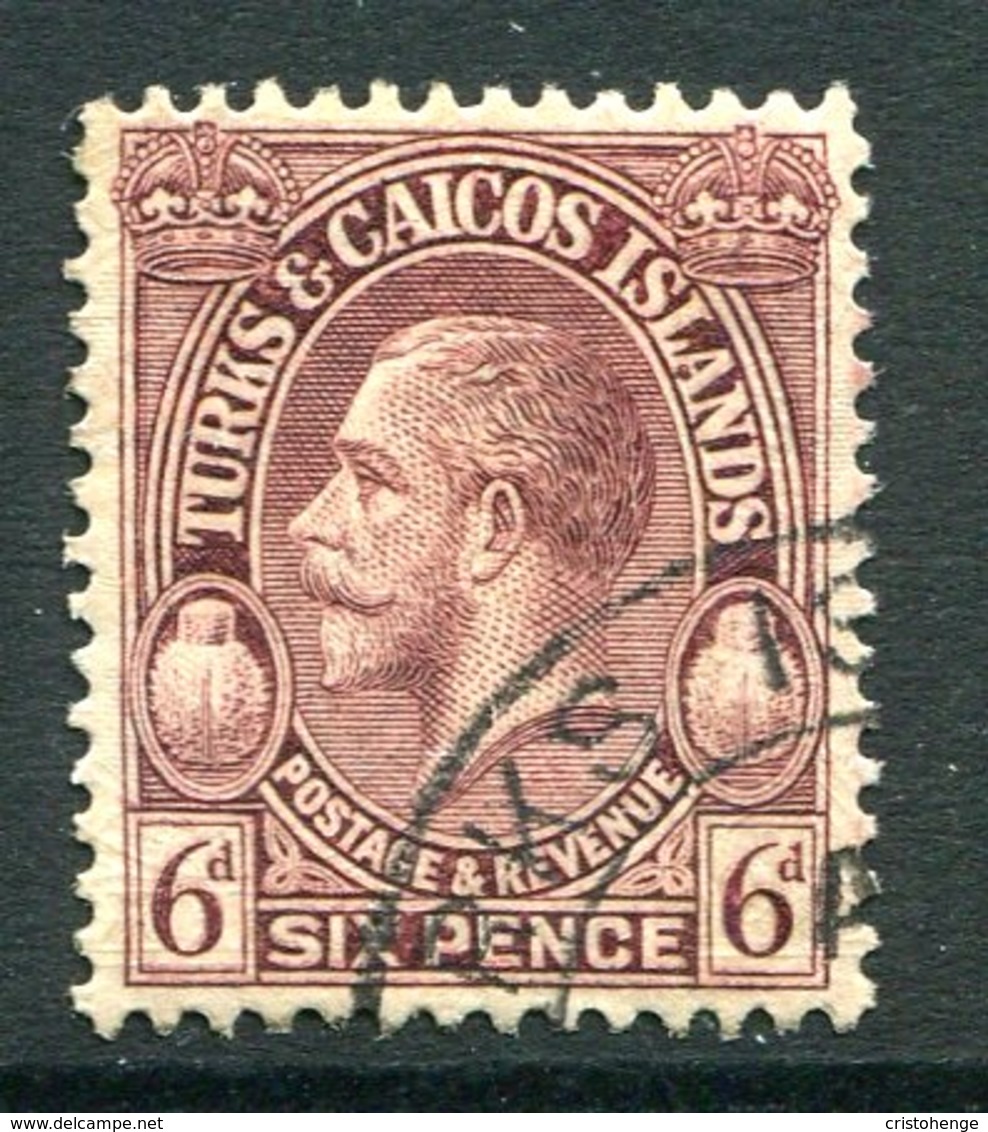 Turks And Caicos Islands 1928 Postage & Revenue - 6d Purple Used (SG 182) - Turks And Caicos