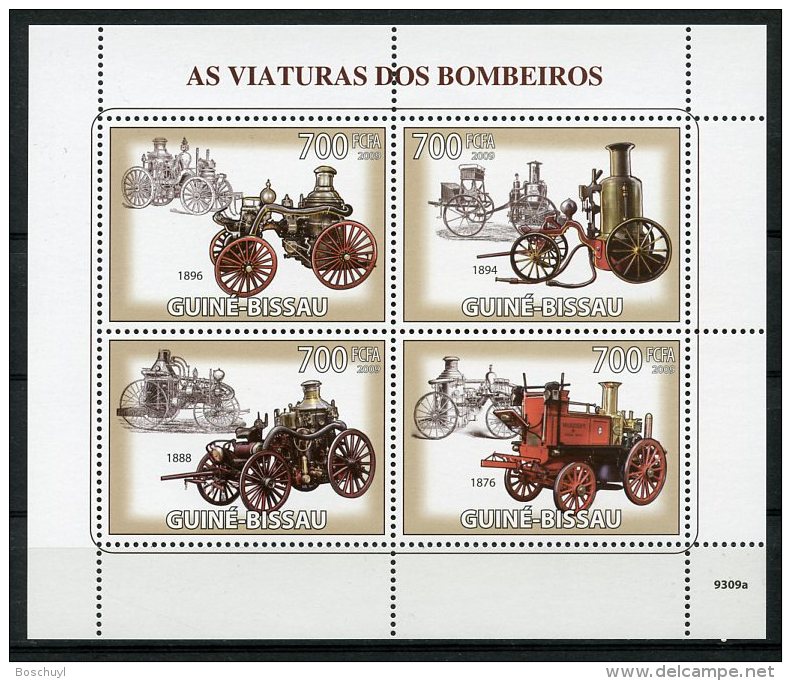 Guinea Bissau, 2009, Fire Engines, Fire Brigade, MNH, Michel 4271-4274 - Guinée-Bissau