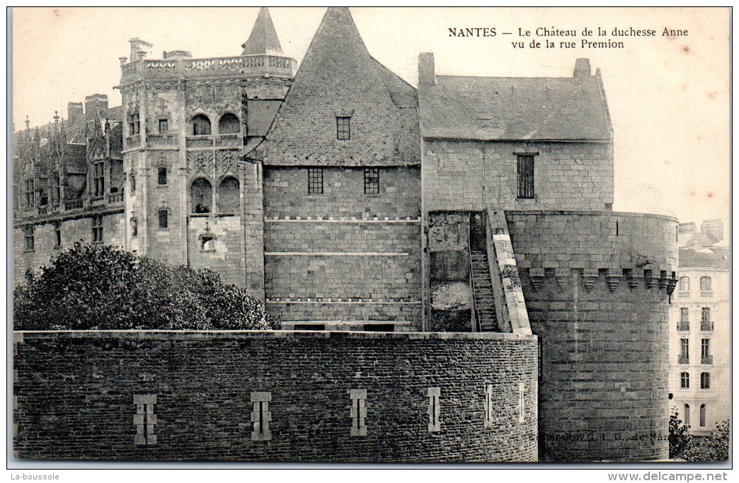 44 NANTES - Le Château, Vu De La Rue Premion - Nantes