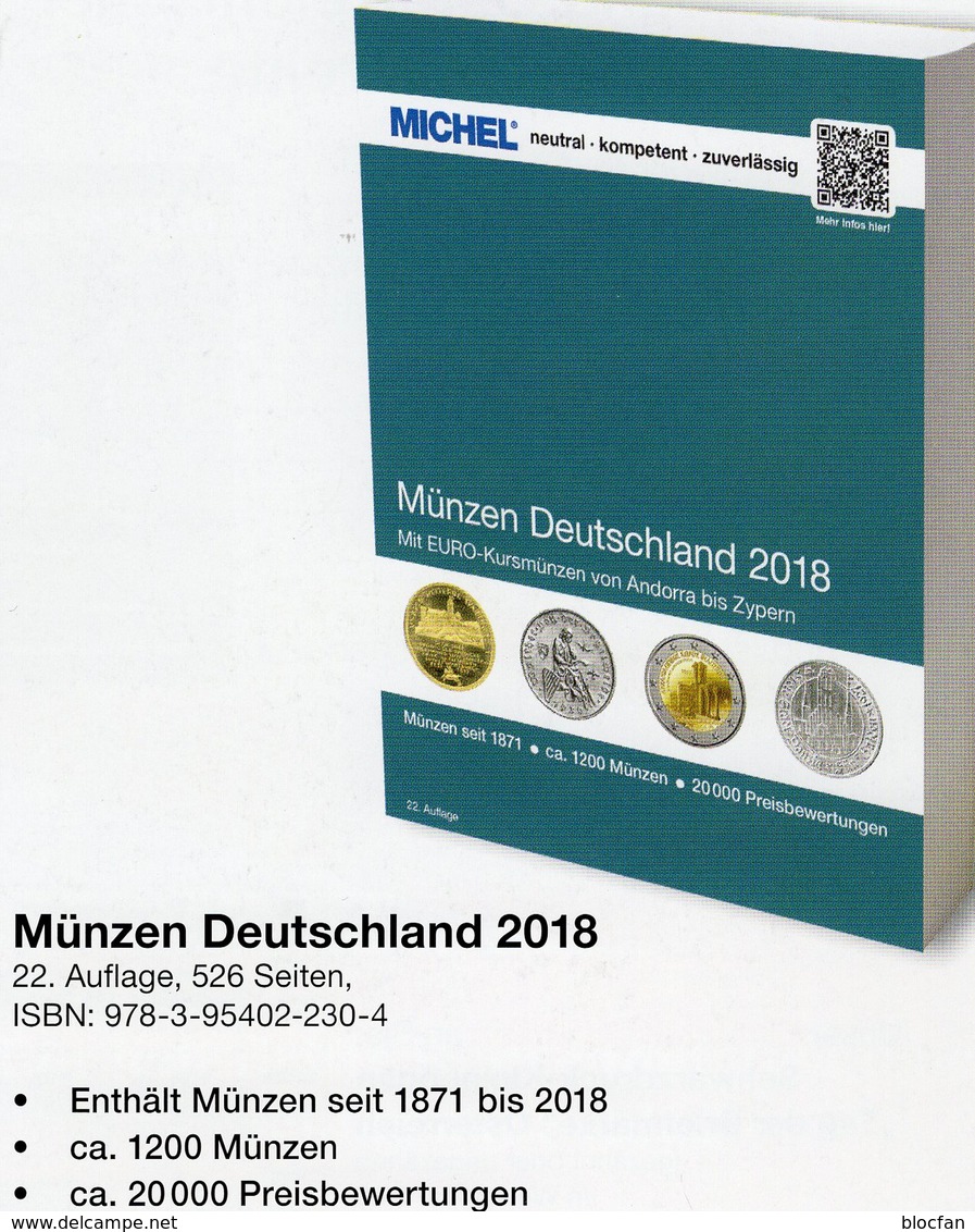 Münzen Deutschland/EURO MICHEL 2018 New 30€ D Ab 1871 3.Reich BRD DDR Numismatik Coins Catalogue 978-3-95402-230-4 - Deutsch