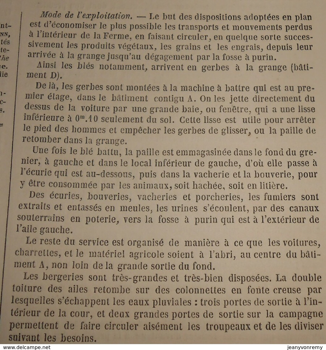 Plan De La Ferme Impériale De Saint Germain. Les Tirés.1869 - Arbeitsbeschaffung