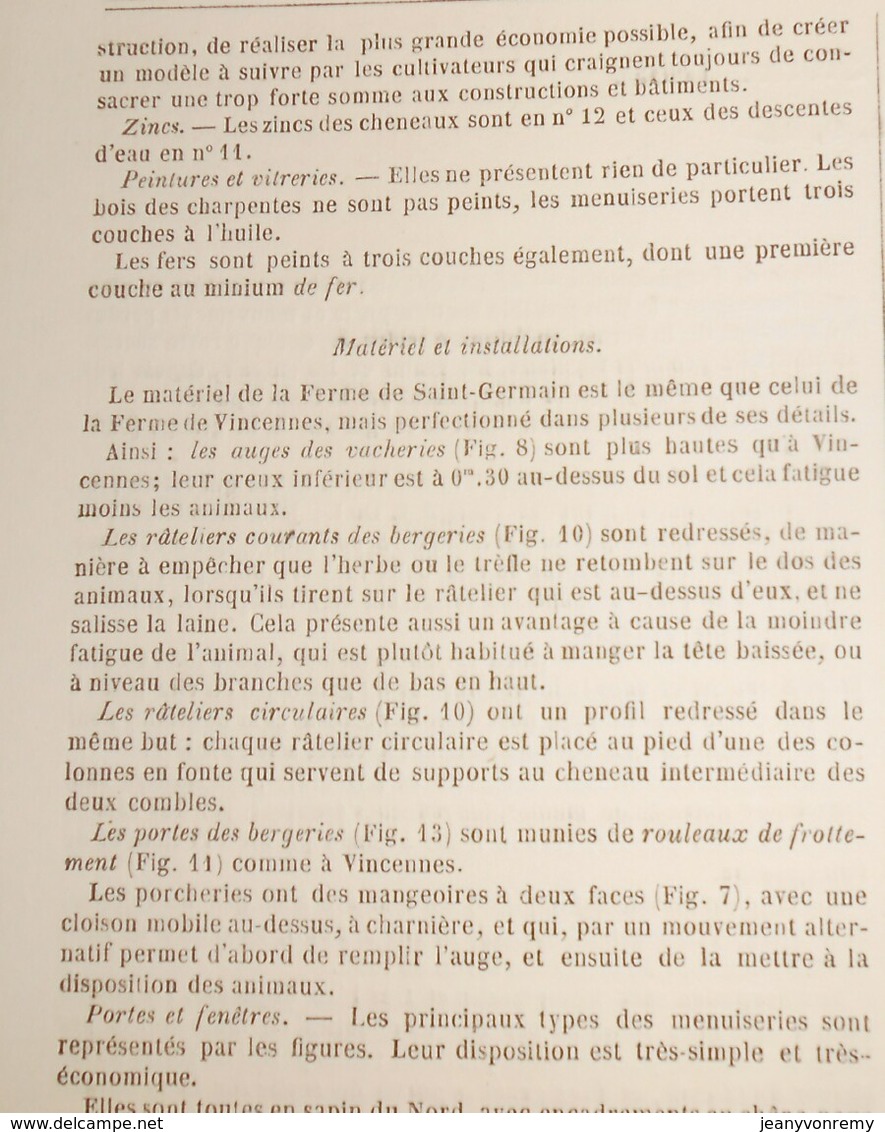 Plan De La Ferme Impériale De Saint Germain. Les Tirés.1869 - Public Works
