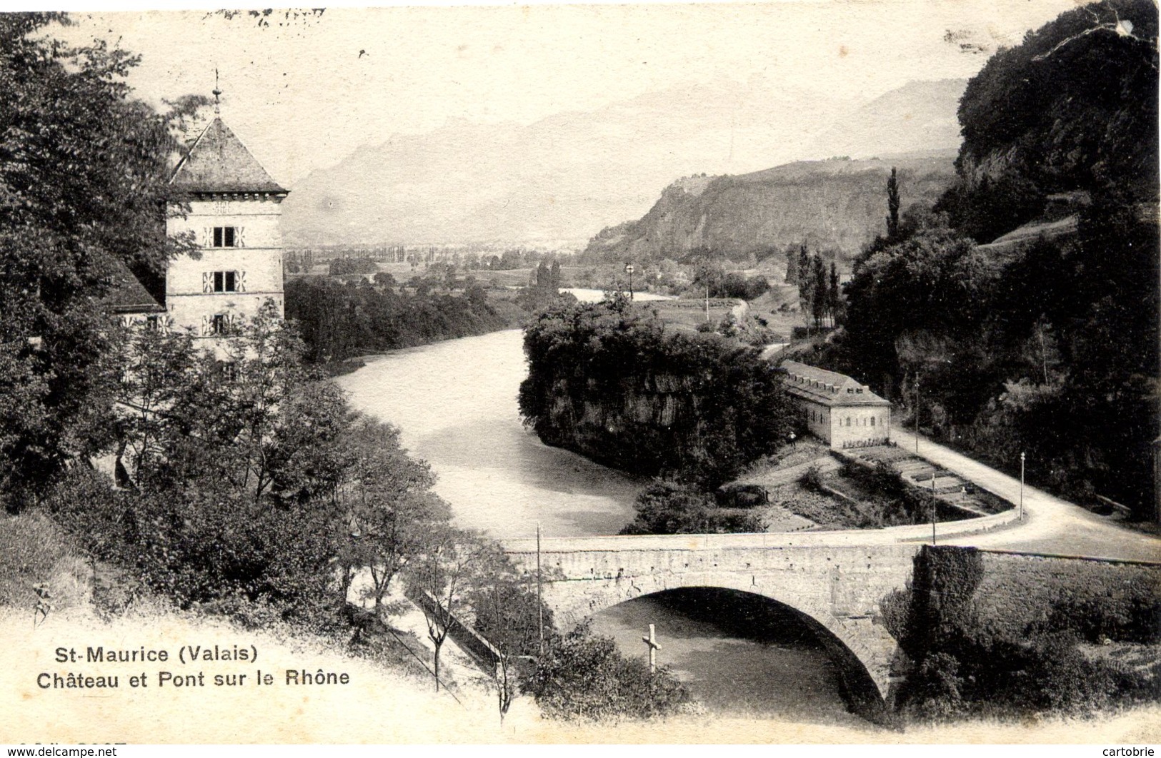 Suisse (VALAIS) - SAINT-MAURICE - Château Et Pont Sur Le Rhône - Saint-Maurice