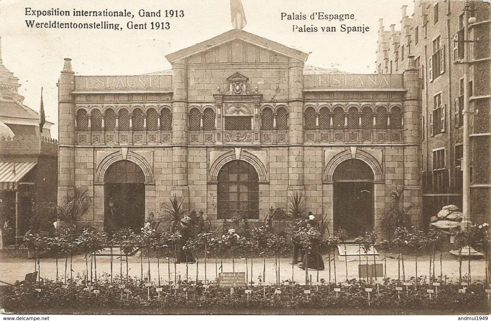 GAND-GENT - Exposition Internationale De 1913 - Palais D'Espagne - Oblitération De 1913 - Edit. K. Van Melle - Expositions