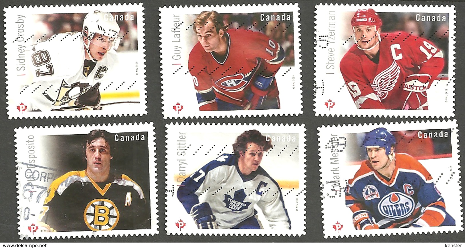 Sc # 2942-47 NHL Great Canadian Forwards Booklet Set Used 2016 K424 - Usati