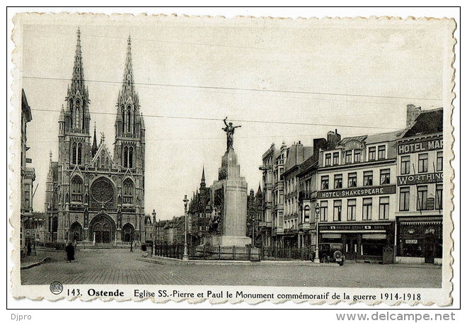 Oostende  143 Monument De Guerre 1914 1918 - Oostende