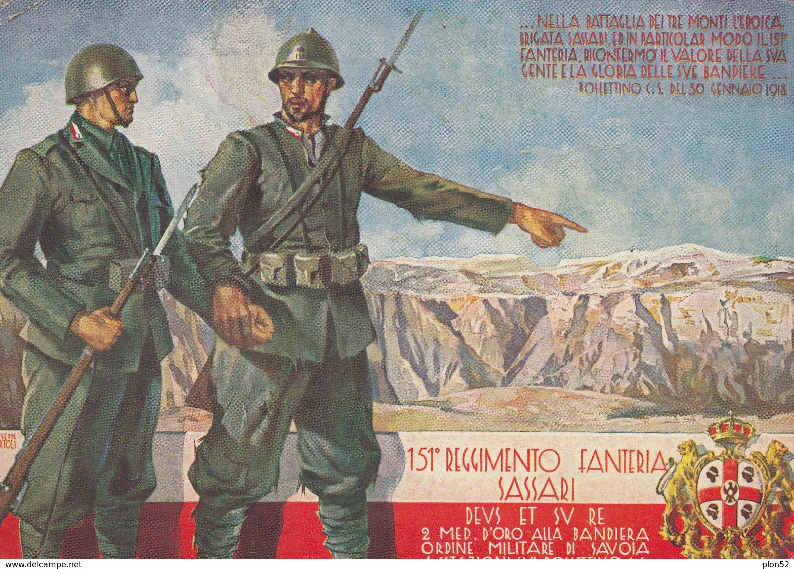 11807-151° REGGIMENTO FANTERIA BRIGATA "SASSARI"-ILLUSTRATORE GIUSEPPE BARTOLI-1939-FG - Régiments