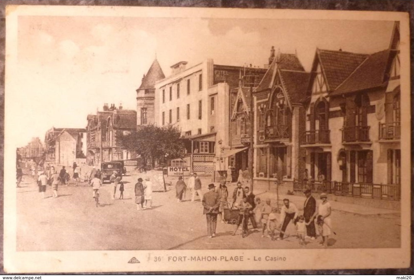 (80).FORT-MAHON-PLAGE.LE CASINO.BELLE ANIMATION.ENFANT TROTTINETTE.1912. - Fort Mahon