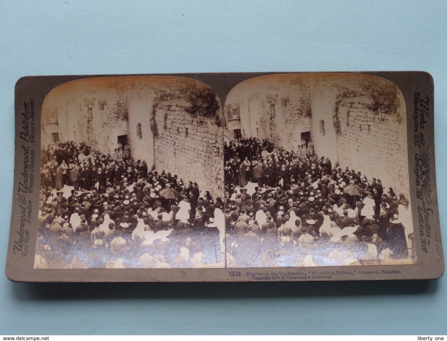 Pilgrims On The Via Dolorosa Jerusalem Palestine ( N° 23 ) Stereo Photo : Underwood & Underwood Publi ( Voir Photo ) ! - Photos Stéréoscopiques