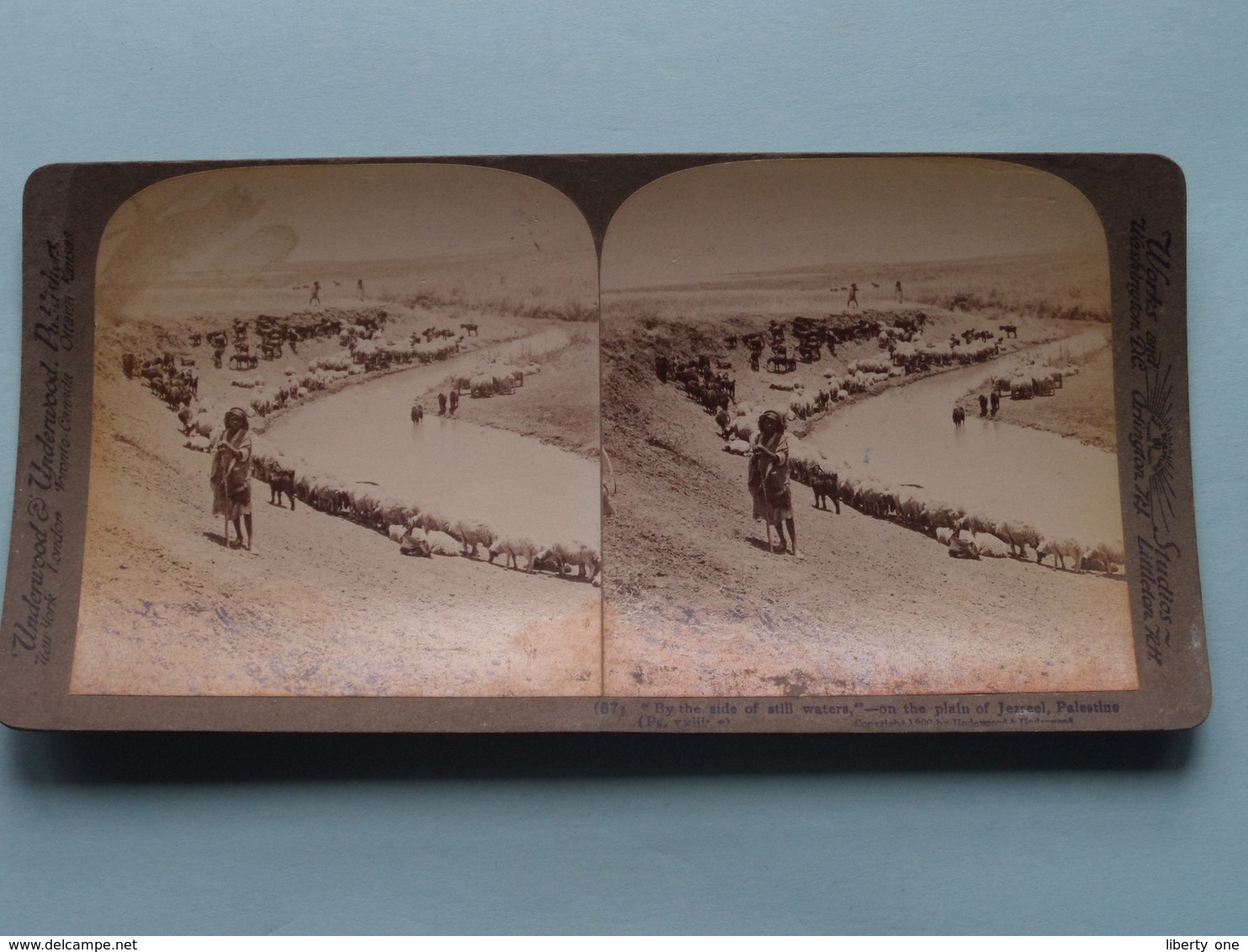 By The Side Of Still Waters, Jezreel, Palestine ( N° 67 ) Stereo Photo : Underwood & Underwood Publi ( Voir Photo ) ! - Photos Stéréoscopiques