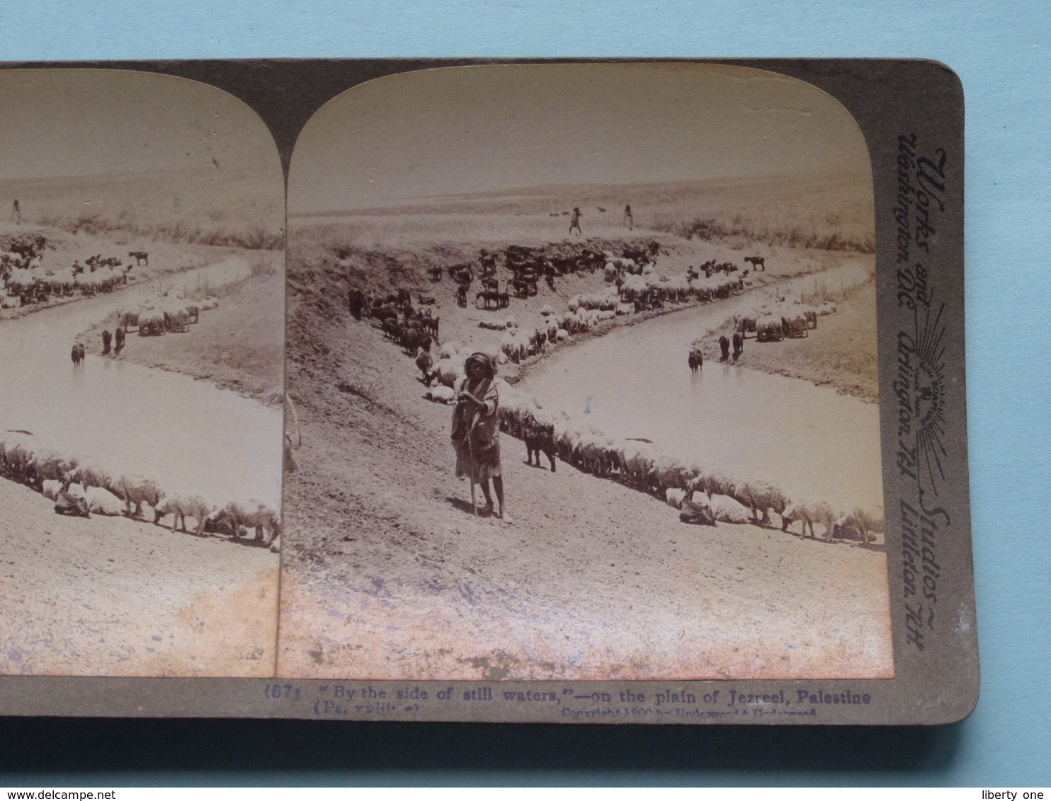 By The Side Of Still Waters, Jezreel, Palestine ( N° 67 ) Stereo Photo : Underwood & Underwood Publi ( Voir Photo ) ! - Photos Stéréoscopiques