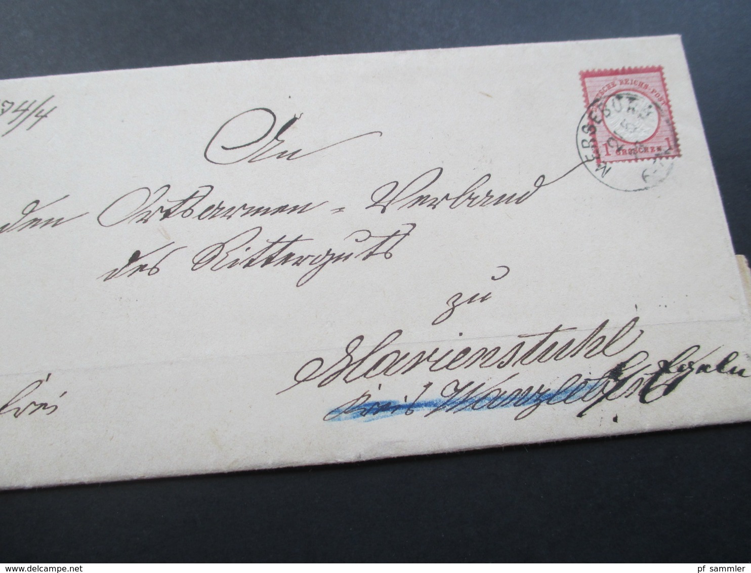 DR Brustschild Nr. 19 EF Merseburg - Marienstuhl Wanzleben. Land Armen Direction Der Provinz Sachsen - Storia Postale