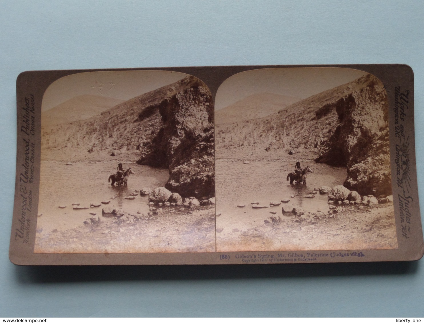 Gideon's Spring, Gilboa, Palestine ( N° 66 ) Stereo Photo : Underwood & Underwood Publi ( Voir Photo ) ! - Photos Stéréoscopiques