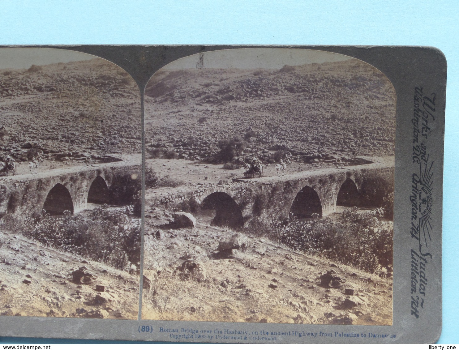 Roman Bridge Over The Hasbany, Palestine ( N° 89 ) Stereo Photo : Underwood & Underwood Publi ( Voir Photo ) ! - Stereoscopic