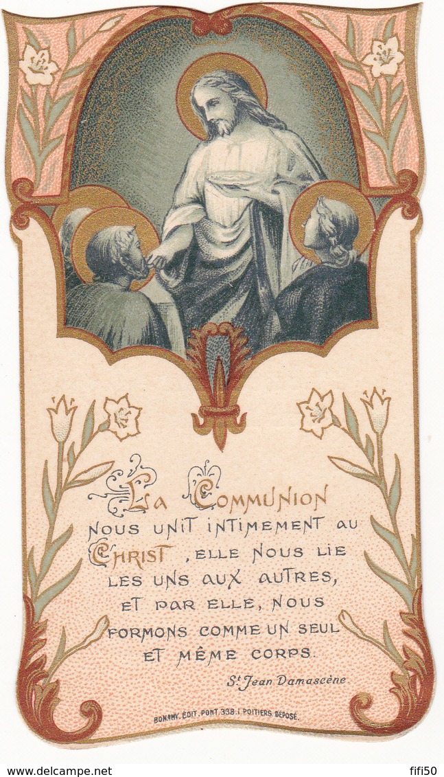 IMAGE PIEUSE ANNONCANT LA COMMUNION DE AUGUSTE HARDY  Le 11 Juin 1911 à St Senier Sous Avranches 50 - Communion