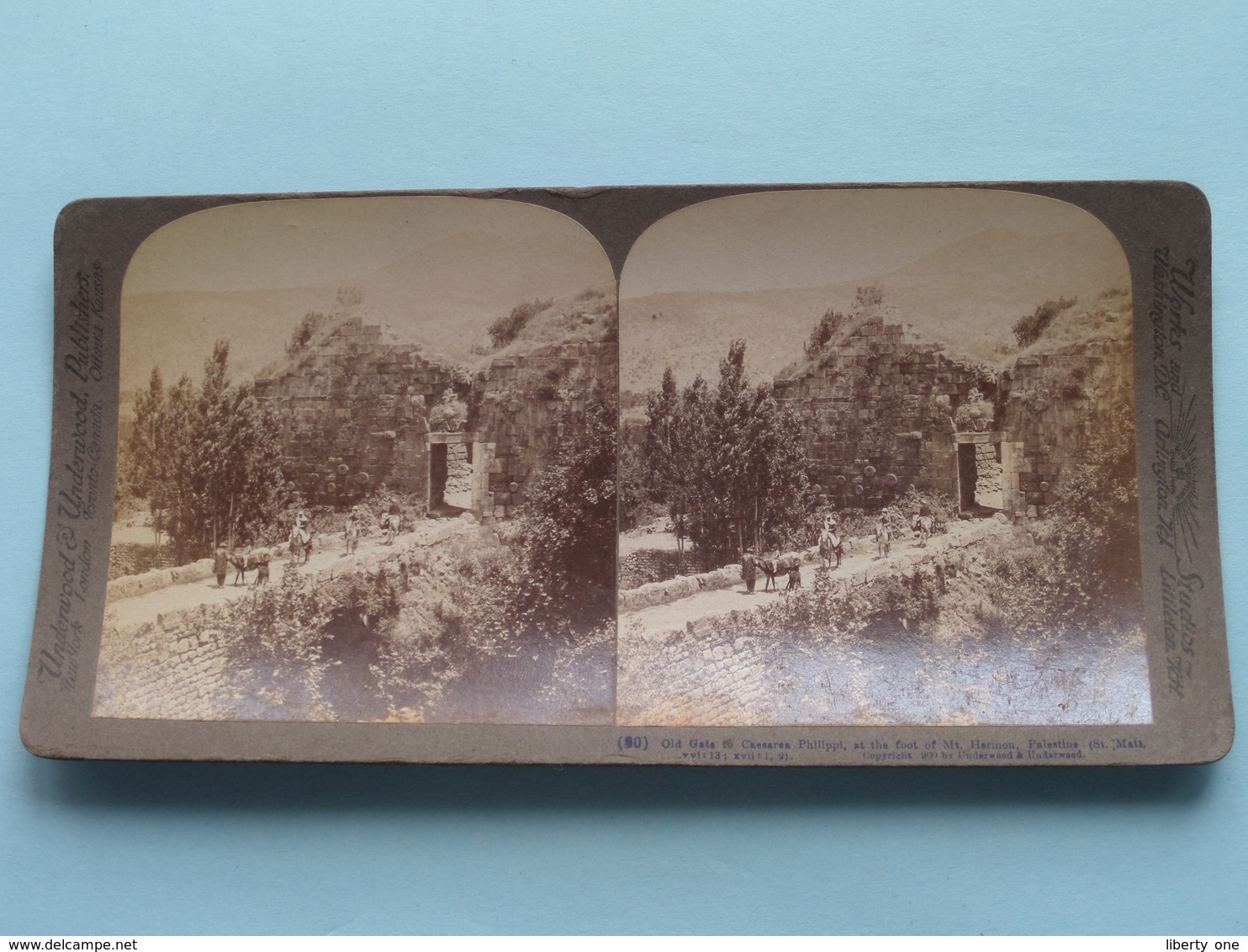 Old Gate To Caesarea, Philippi, Palestine ( N° 90 ) Stereo Photo : Underwood & Underwood Publi ( Voir Photo ) ! - Photos Stéréoscopiques