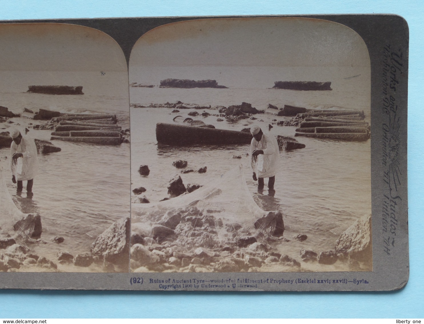 Ruins Of Ancient Tyre, Palestine ( N° 92 ) Stereo Photo : Underwood & Underwood Publi ( Voir Photo ) ! - Photos Stéréoscopiques