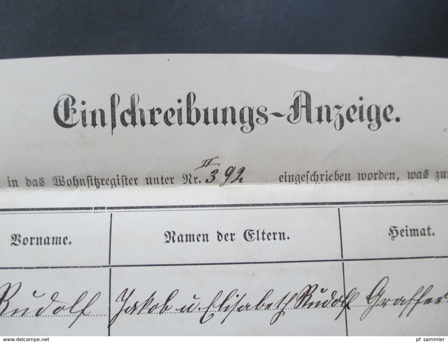 Schweiz 1882 Dienstpost Bern / Muri B/Bern. Enschreibungsanzeige. Interessantes Dokument!