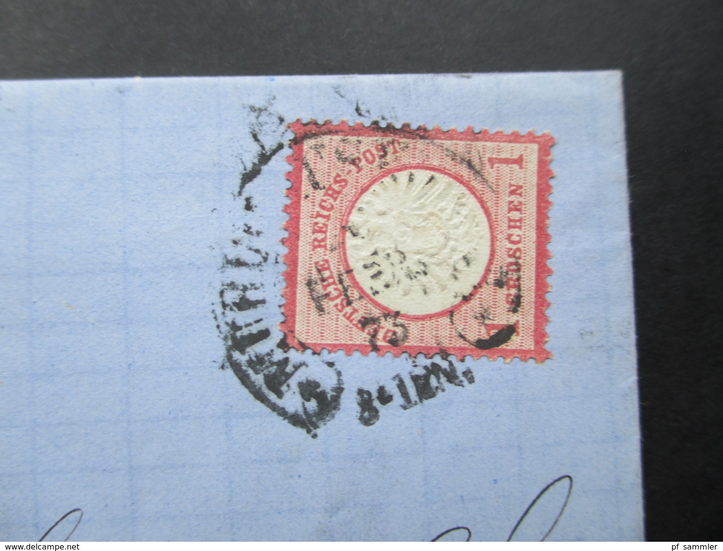 DR Brustschild Nr. 19 EF Hufeisen Stempel Mulhouse Elsass. Frankreich / Grenzgebiet. Adler In Der Mitte Verschoben!! - Storia Postale