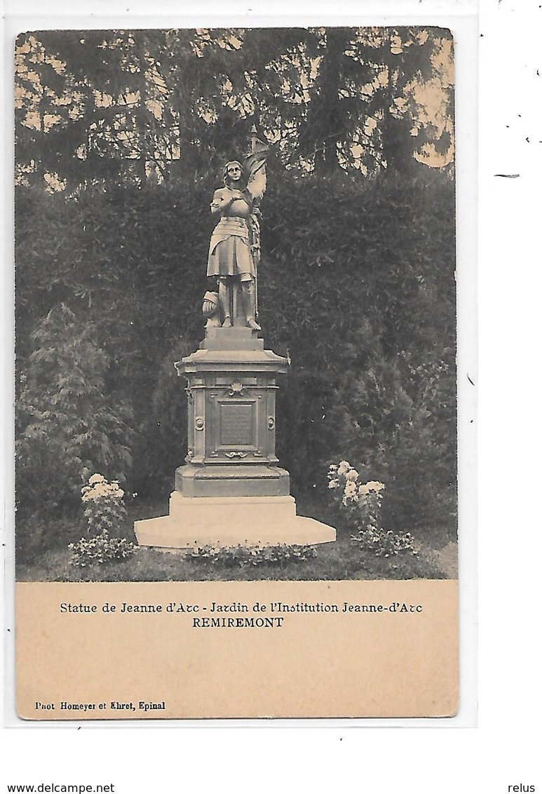 DEP. 88 REMIREMONT - STATUE DE JEANNE D'ARC JARDIN DE L'INSTITUTION JEANNE D'ARC - Remiremont