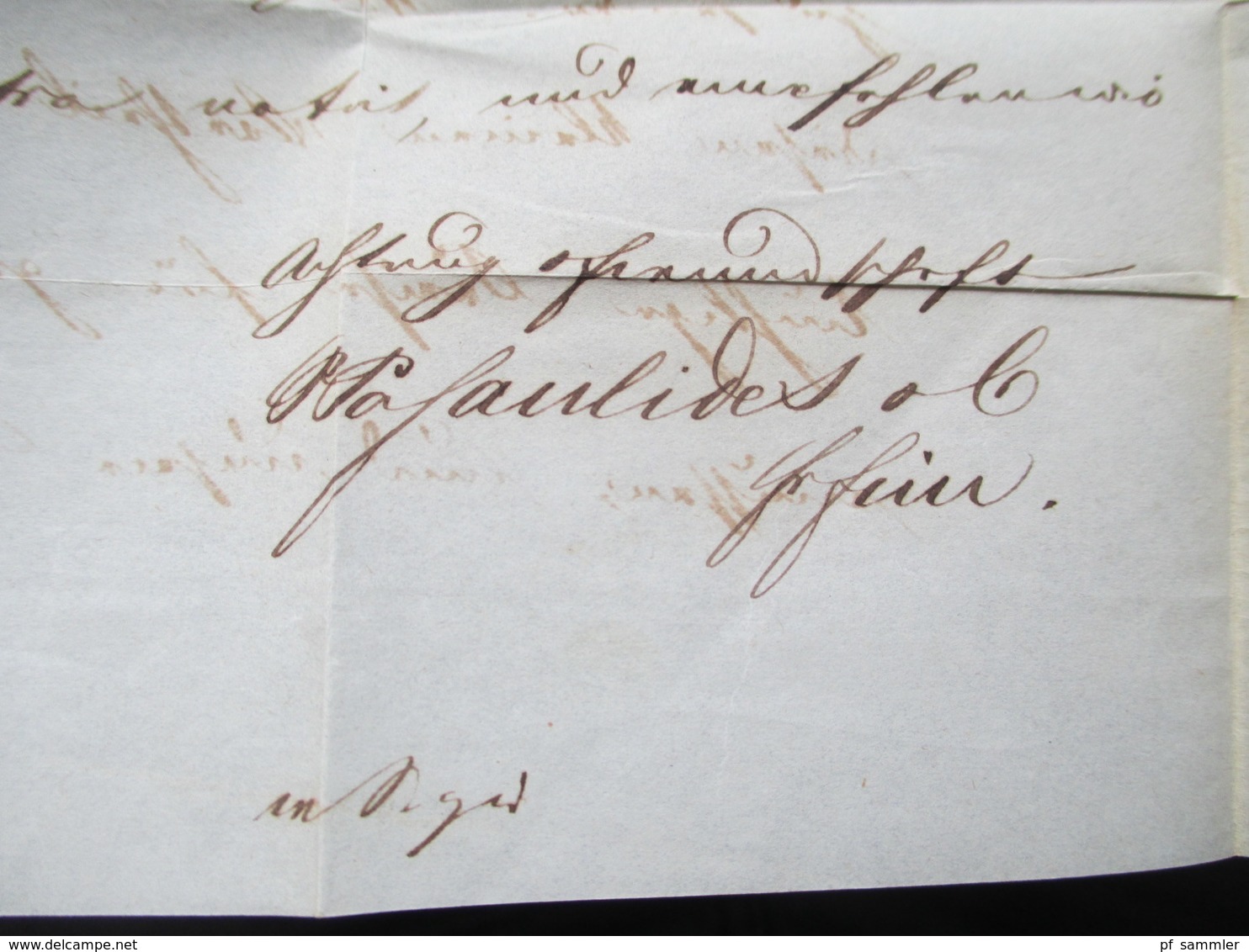 AD Sachsen Vorphila 1849 Stempel K1 Glauchau. Facilides & Com. Glauchau. Plauen. Bartaxe / Rotstift 9