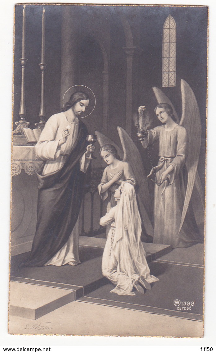 IMAGE PIEUSE ANNONCANT LA COMMUNION DE RENEE DUBREUIL Le 12 Mai 1932 à Versailles 78 - Communion