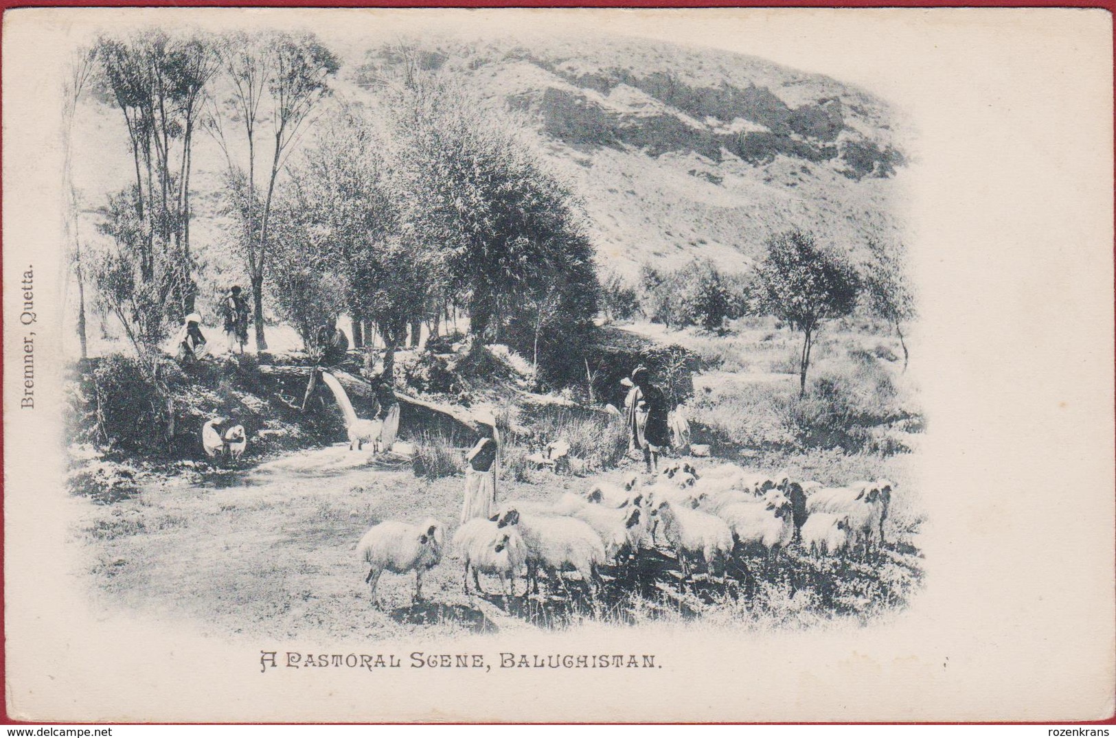 Old Postcard Pakistan India Balochistan Balughistan A Pastoral Scene Farmers - Pakistán