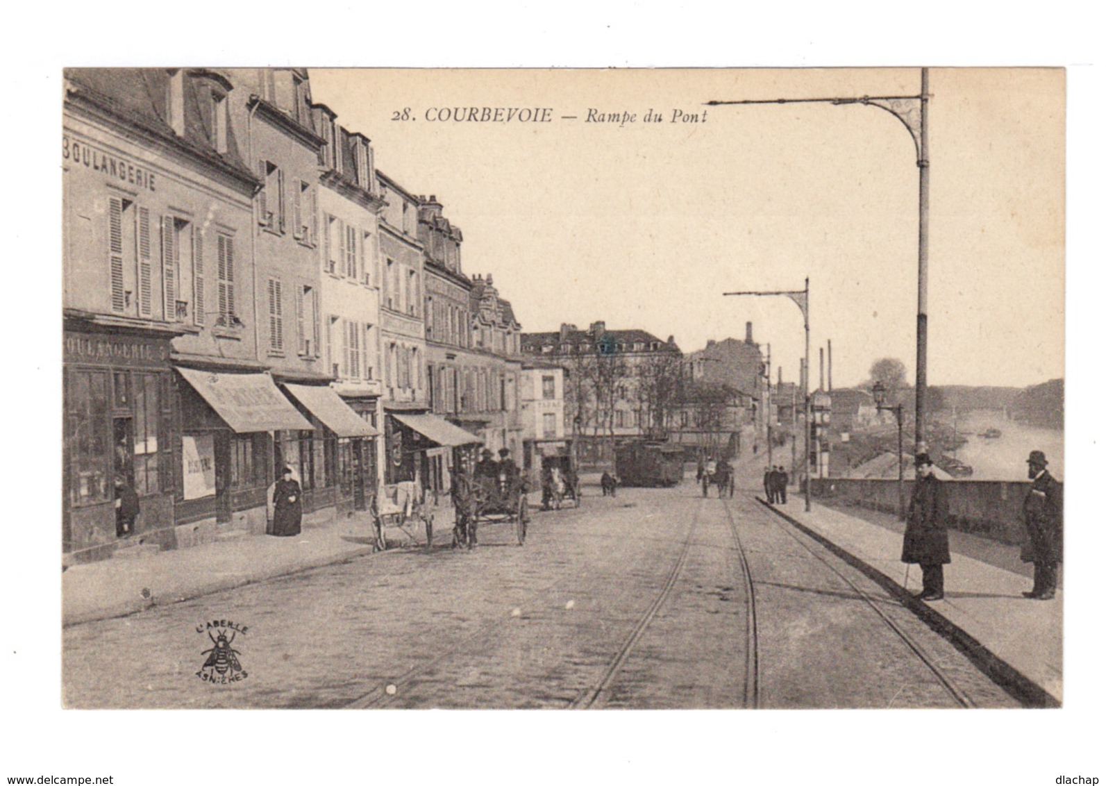 Courbevoie. Rampe Du Pont. Voitures à Chevaux, Tramway. (2515) - Courbevoie