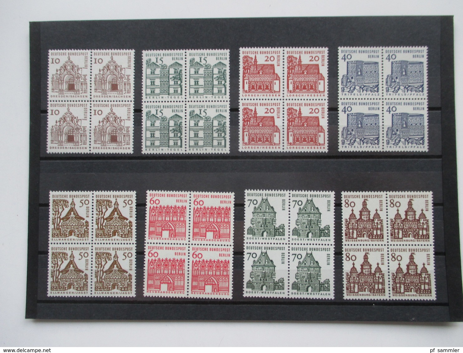 Berlin 1964 Freimarken Deutsche Bauwerke 4er Blöcke! Sauber Postfrisch / ** Katalogwert Nur Als Paare Schon 130€ - Unused Stamps