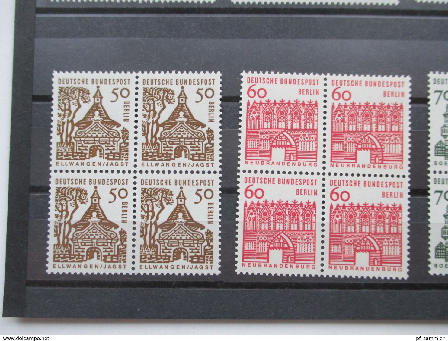 Berlin 1964 Freimarken Deutsche Bauwerke 4er Blöcke! Sauber Postfrisch / ** Katalogwert Nur Als Paare Schon 130€ - Unused Stamps