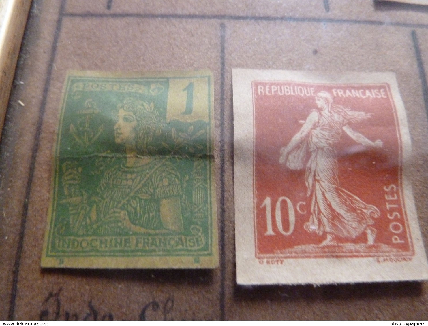 18 timbres essais du timbre poste  LA SEMEUSE  par  OSCAR ROTY et LOUIS EUGENE MOUCHON  vers 1900