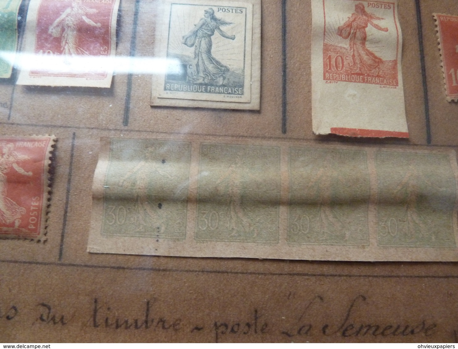 18 timbres essais du timbre poste  LA SEMEUSE  par  OSCAR ROTY et LOUIS EUGENE MOUCHON  vers 1900