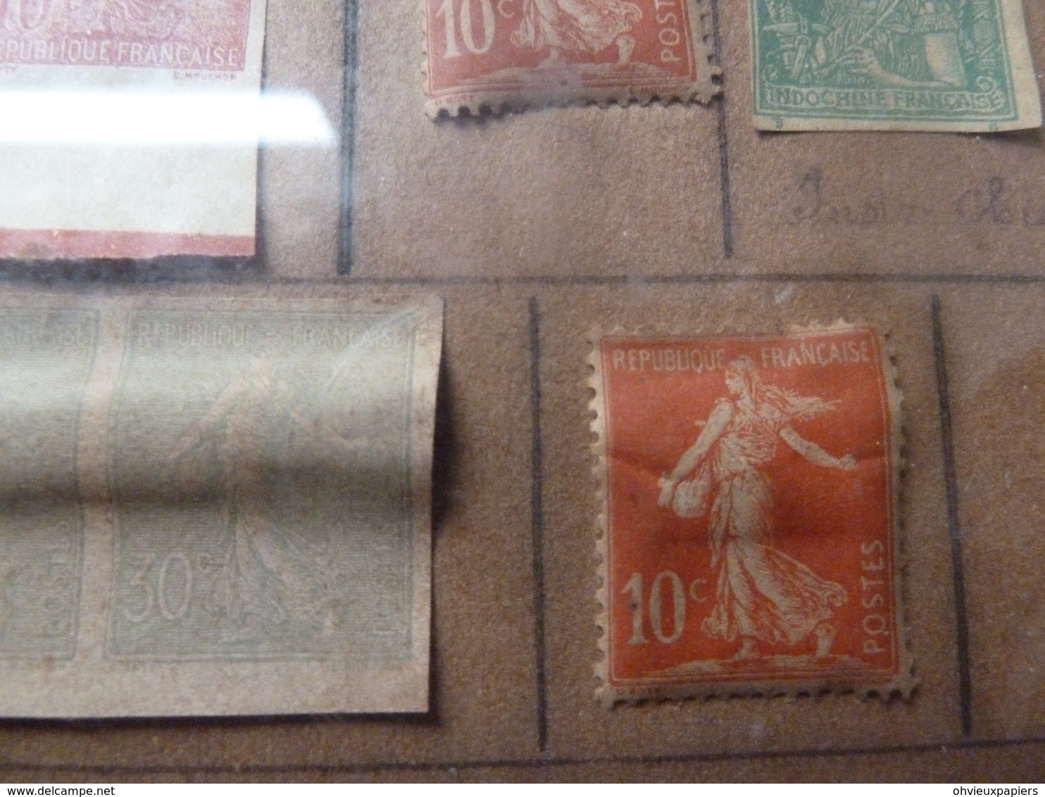 18 timbres essais du timbre poste  LA SEMEUSE  par  OSCAR ROTY et LOUIS EUGENE MOUCHON  vers 1900